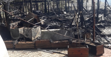 Ulubey Teras'ta Korkutan Yangın